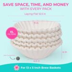 SyncFilter XL Commercial Coffee Filters (12.5"x4.5") for BUNN 1.5-3 Gallon Brewers. Tall Walls, No Grounds Overflow. - Image 3
